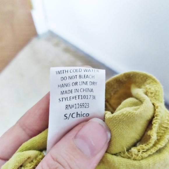 Easel Mustard Yellow Oversized Colorblock Striped Long Sleeve Tee Size Small - Picture 6 of 6